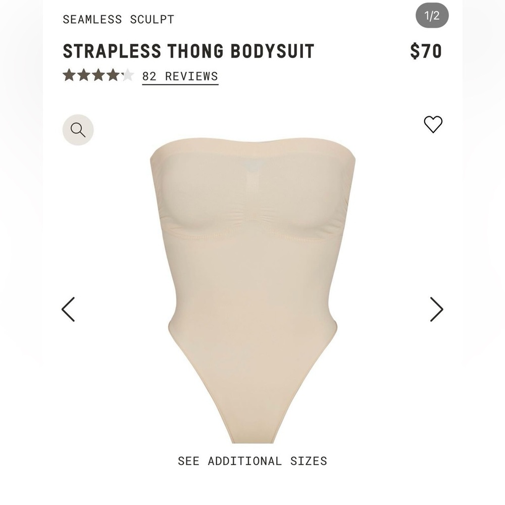 skims strapless thong bodysuit
